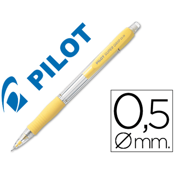 Lapiseira pilot super grip amarelo 0,5 mm com grip 1