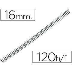 Espiral metalico yosan preto passo 64 5:1 16mm calibre 1,20mm