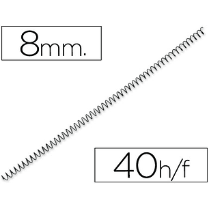 Espiral metalico yosan preto passo 64 5:1 8 mm calibre 1,00mm