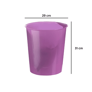 Cesto q-connect de papeis em plastico violeta translucido 16 litros - 31 x 29 cm