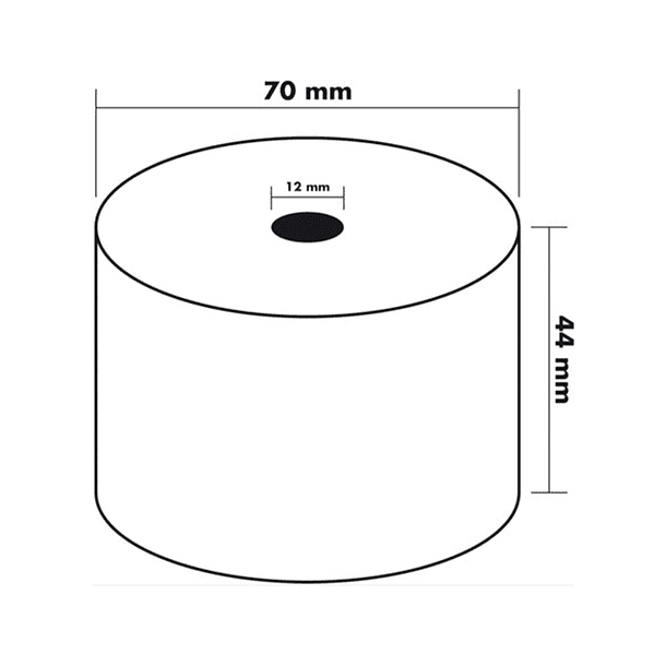 Rolo papel para impressora 44x70x11 mm 60 gr 6