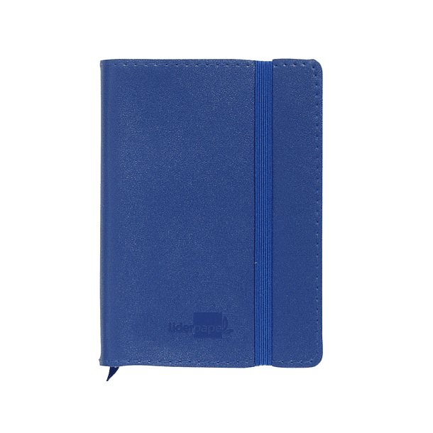 Livro apontamentos liderpapel com indice din a6 azul 2