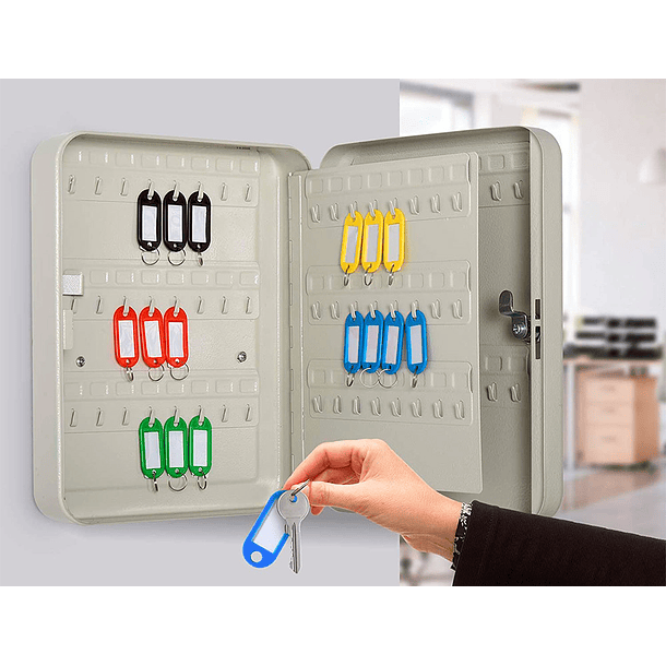 Armario porta-chaves q-connect metalico 28 x 37 x 8 cm para 140 chaves 10