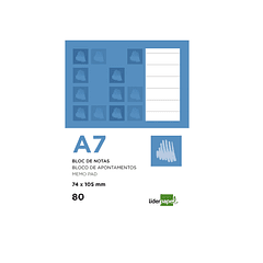 Bloco de apontamentos liderpapel din a7 80 f pautado