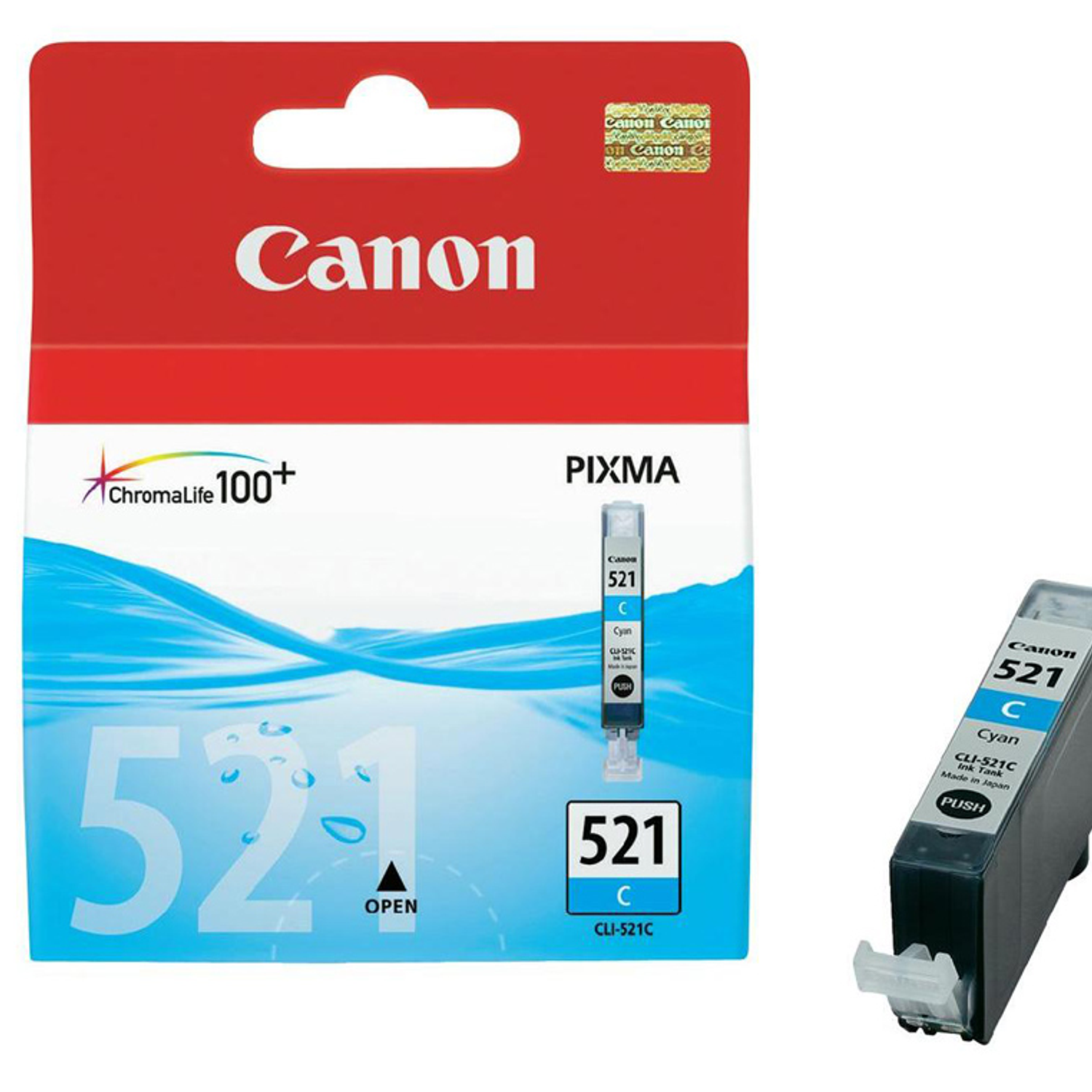 Tinteiro canon cli-521c cian pixma mp620/630/980 ip3600/4600 2