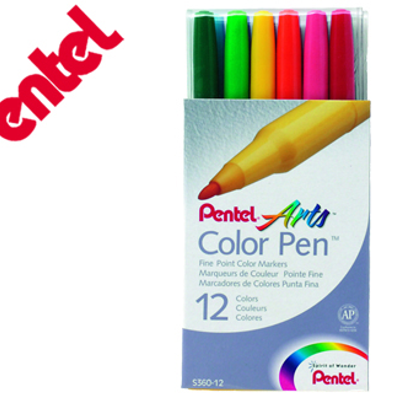 Marcador pentel s360 feltro carteira c/12 1