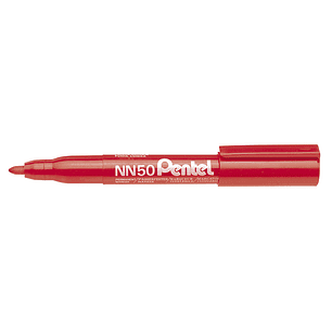 Marcador pentel nn50 permanente ponta redonda vermelho