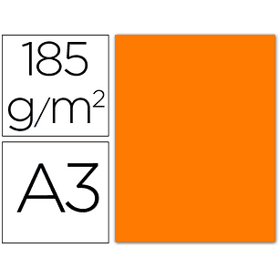 Cartolina guarro din a3 laranja fluorescente 185 gr pack de 50 folhas