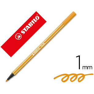 Marcador stabilo aguarelavel pen 68 laranja 1 mm