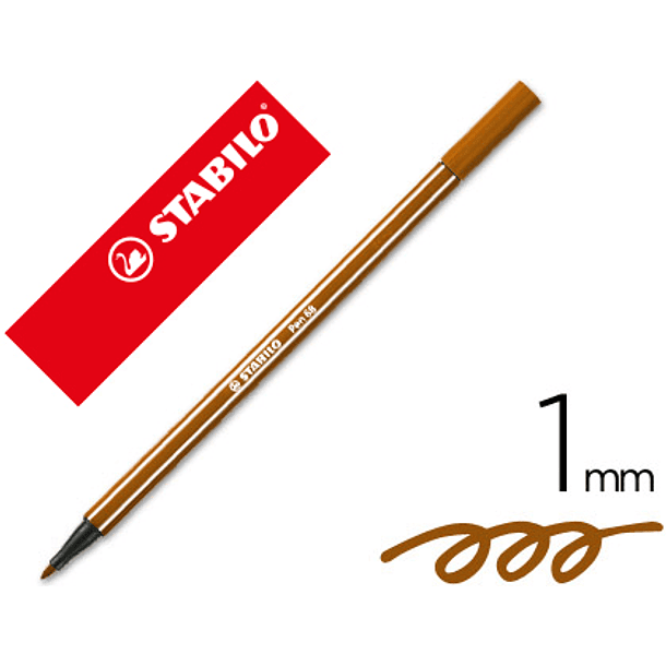 Marcador stabilo aguarelavel pen 68 castanho 1 mm 2