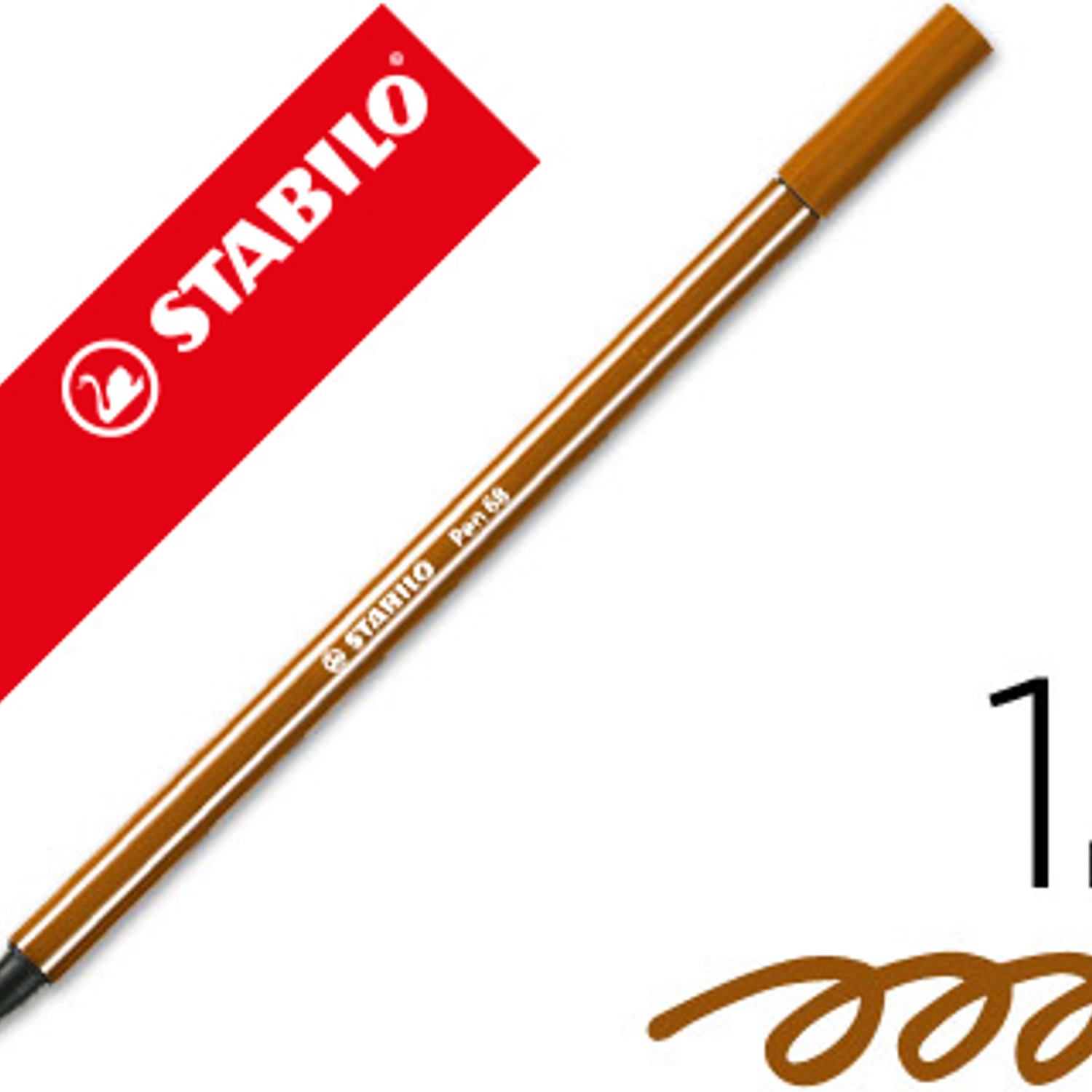 Marcador stabilo aguarelavel pen 68 castanho 1 mm 2