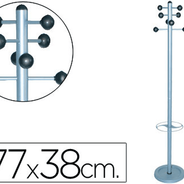 Cabide metalico sie 626 com porta guarda chuva -pie 8 ganchos 1,77x38 cm 1