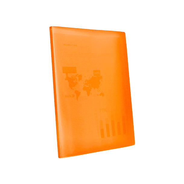 Capa catalogo liderpapel 60 bolsas polipropileno din a4 traslucida laranja frosty 4