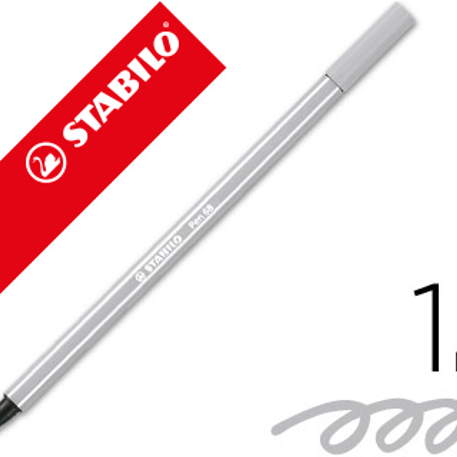 Marcador stabilo aguarelavel pen 68 cinza azulado palido 1 mm 3