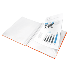 Capa catalogo liderpapel com espiral 60 bolsas polipropileno din a4 laranja