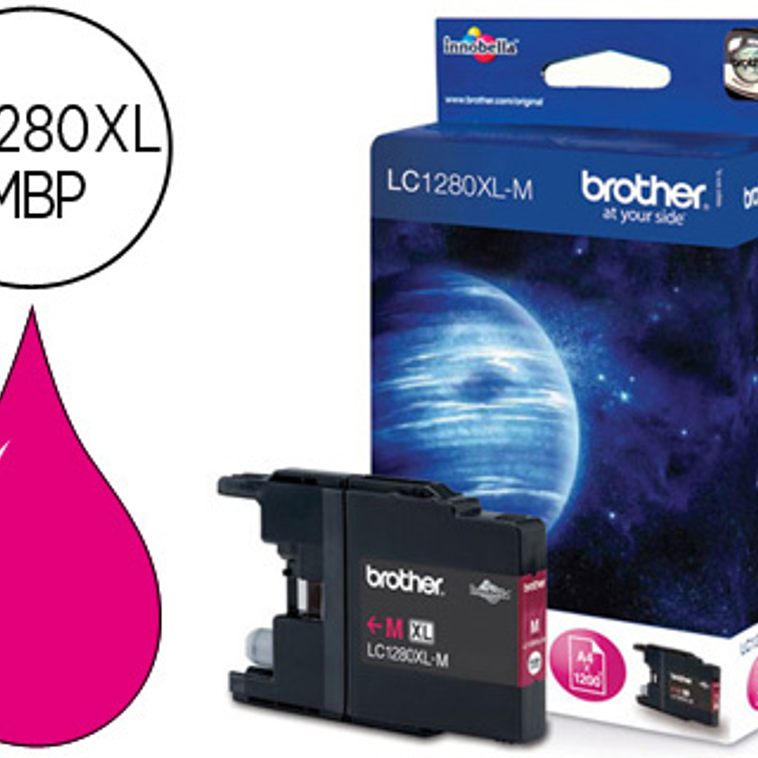 Tinteiro brother lc-1280xlm magenta -1,200pag mfc-j6510dw mfc-j6710dw mfc-j6910dw 1