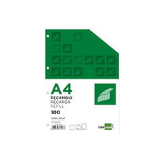 Recarga liderpapel din a4 100 folhas 100g/m2 liso sem margem 4 furos