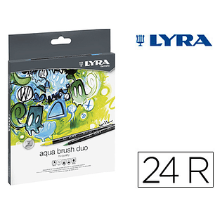 Marcador lyra aqua brusf duo caixa de 24 cores