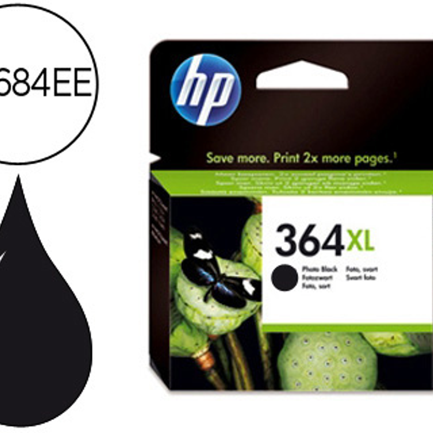 Tinteiro hp 364xl preto photosmart premium - c309a / series c5300 / c6300 / b8500 / d5400 550 pag 1