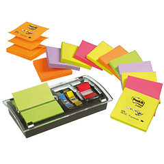 Dispensador bloco de notas adesivas post-it + dispensador de index