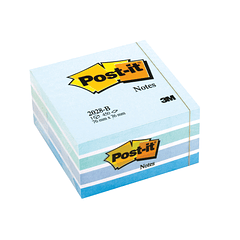 Bloco de notas adesivas post-it 76x76 mm cubo cor azul pastel 450 folhas