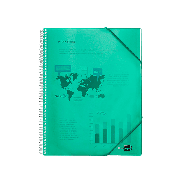 Capa catalogo liderpapel com espiral 80 bolsas polipropileno din a4 verde 3