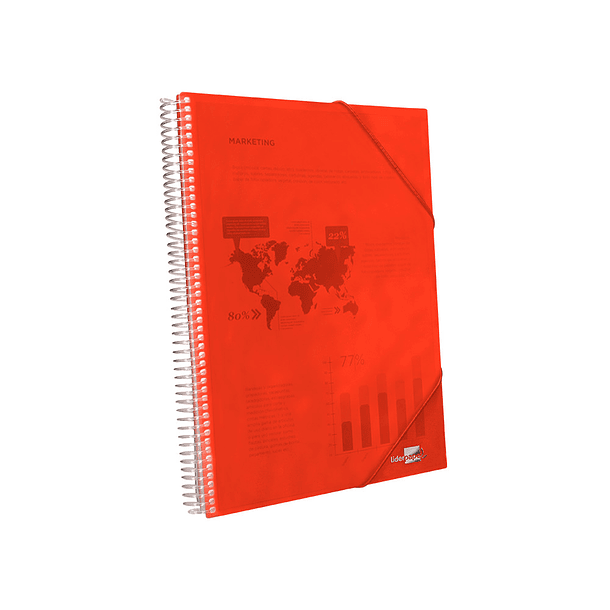 Capa catalogo liderpapel com espiral 80 bolsas polipropileno din a4 vermelho 2