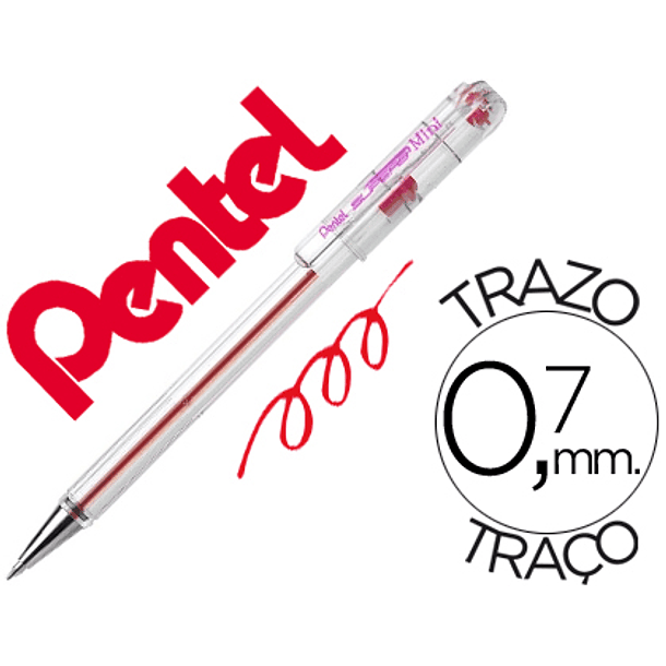 Esferografica pentel mini bk77 rosa 0,7 mm 2