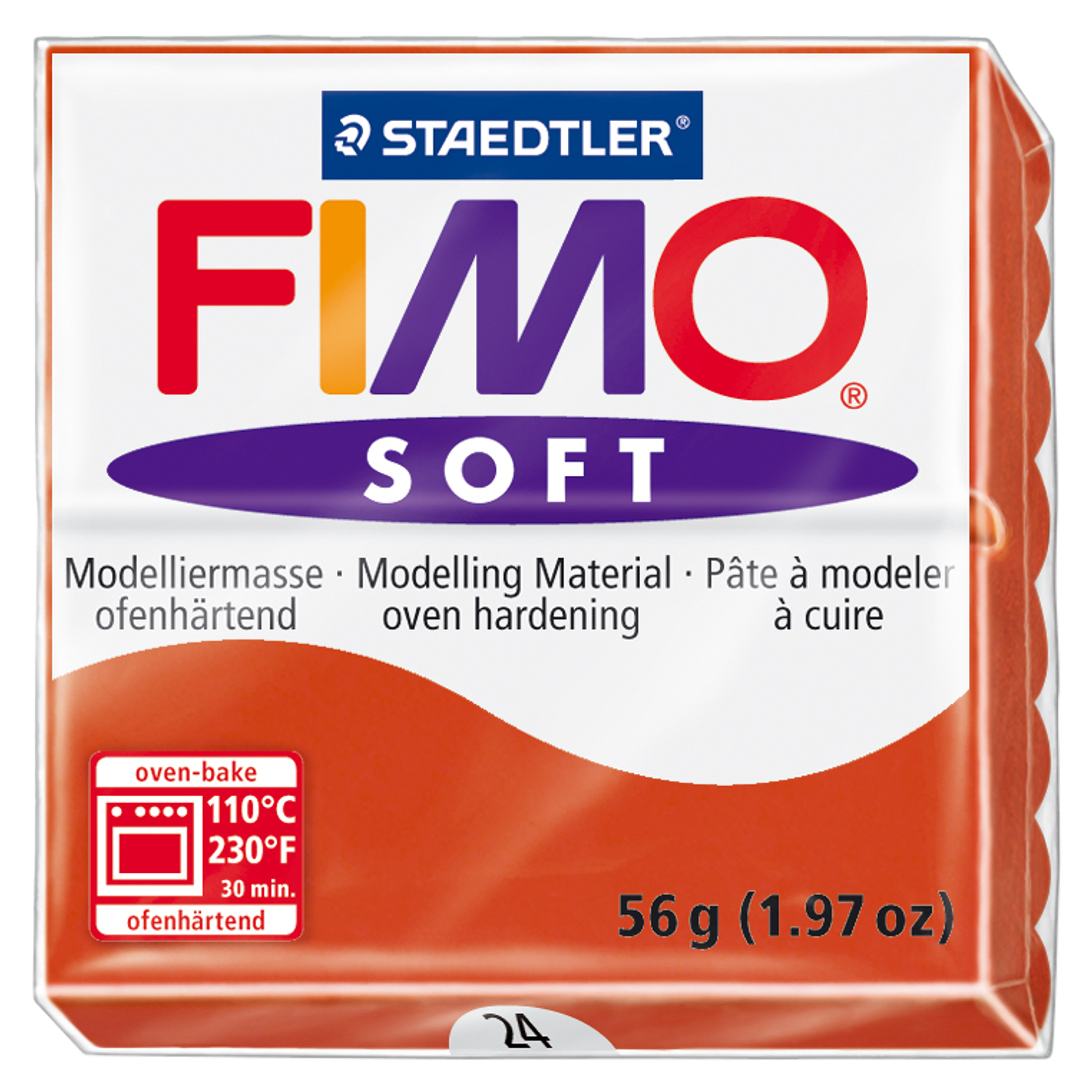 Pasta para modelar staedtler fimo soft 56 gr cor vermelho indian 2