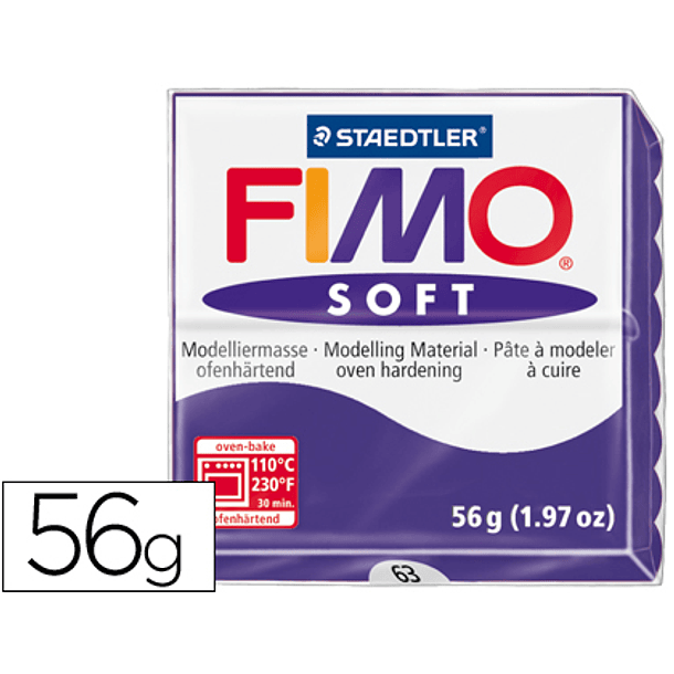 Pasta para modelar staedtler fimo soft 56 gr cor violeta escuro 1