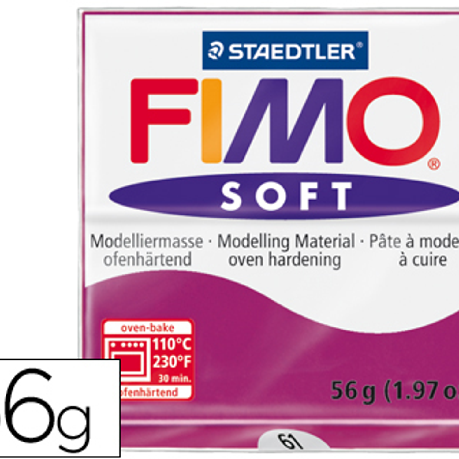 Pasta para modelar staedtler fimo soft 56 gr cor purpura 1