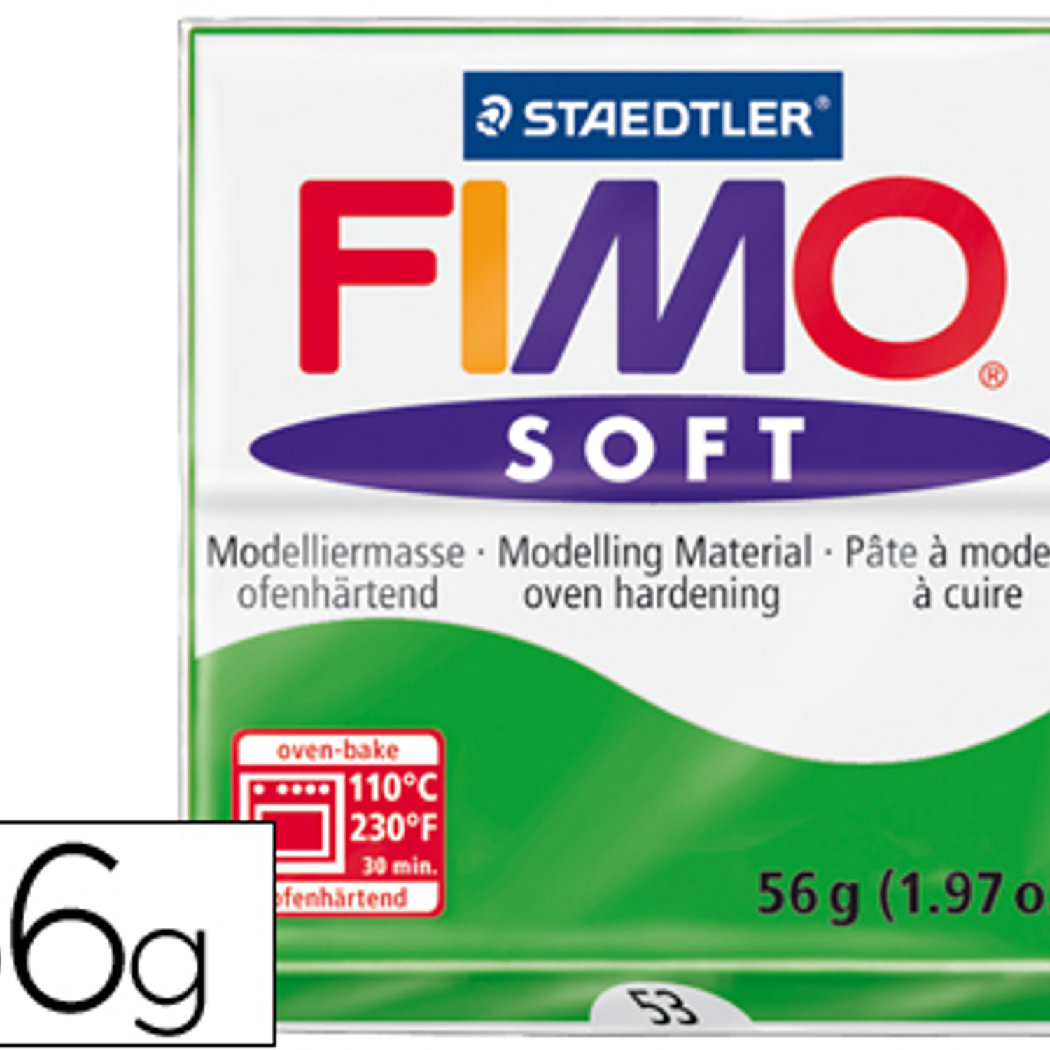 Pasta para modelar staedtler fimo soft 56 gr cor verde tropical 1