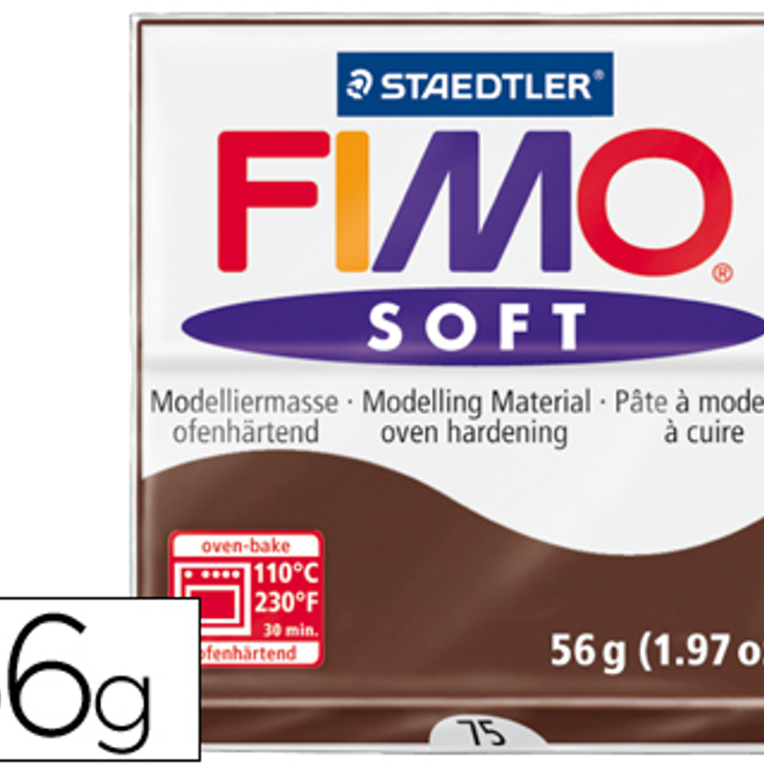 Pasta para modelar staedtler fimo soft 56 gr cor chocolate 1