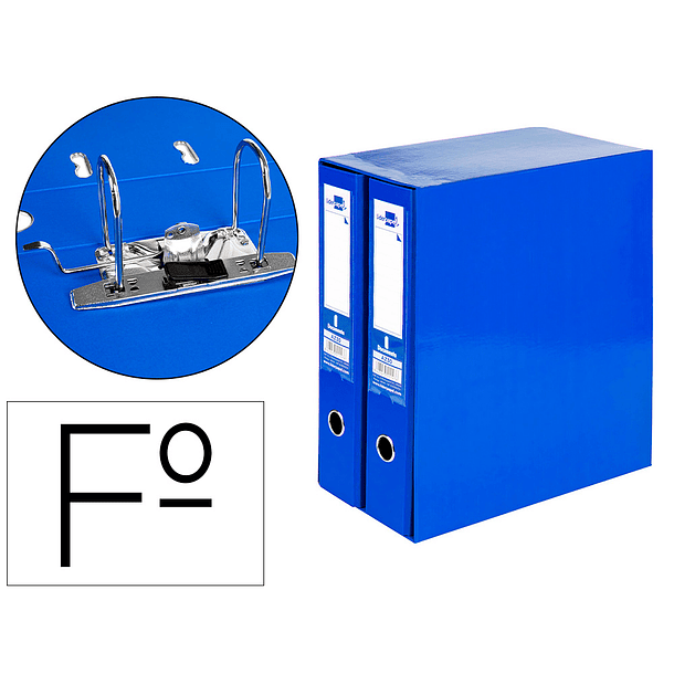 Modulo liderpapel 2 pastas folio 2 aneis mecanismo de alavanca 75mm azul 2