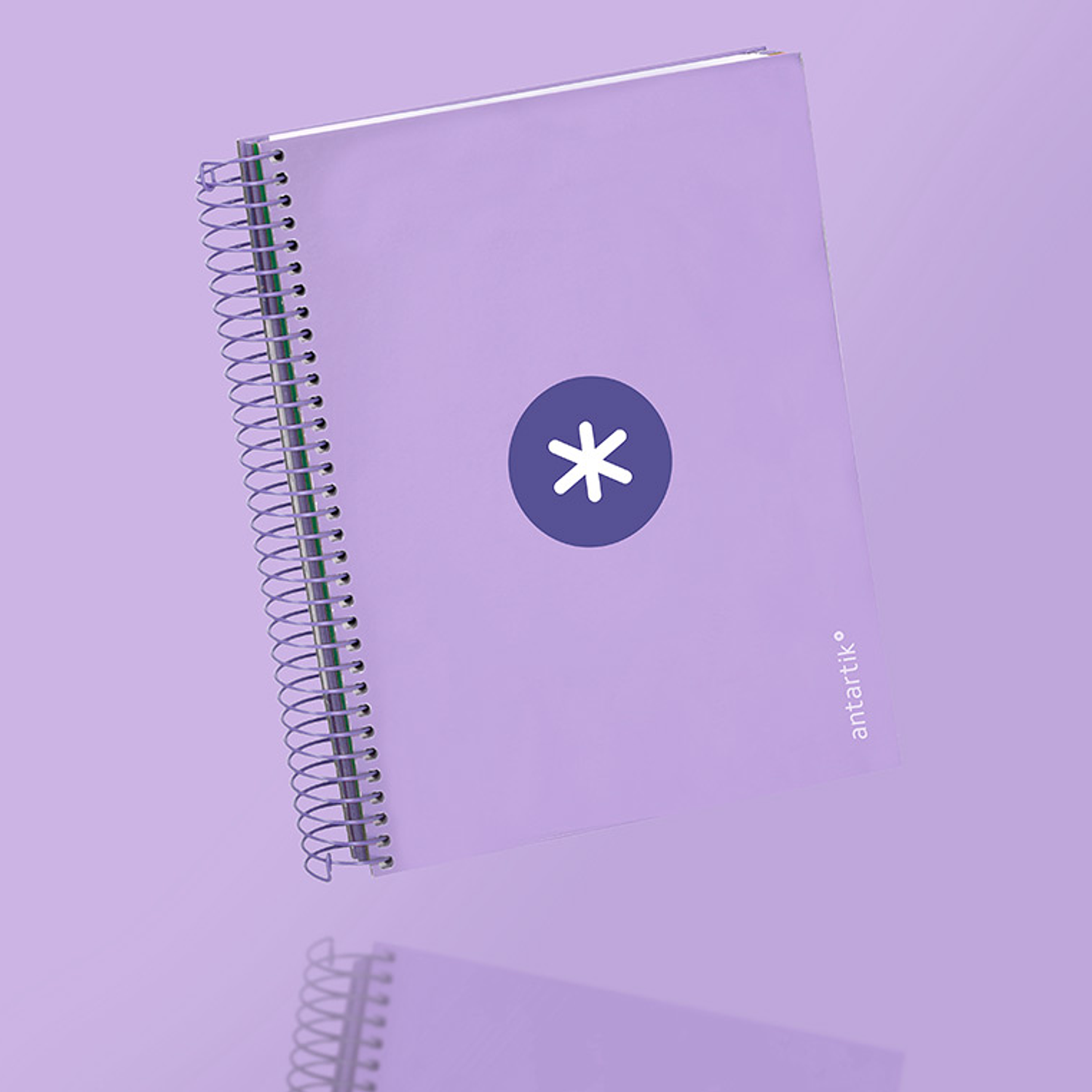 Caderno espiral liderpapel din a5 antartik capa forrada 120 f 100 gr quadricula 5mm 5 banda 6 furos cor lavanda 8