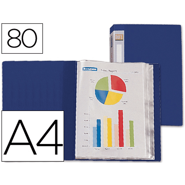 Capa catalogo liderpapel 80 bolsas din a4 azul 2