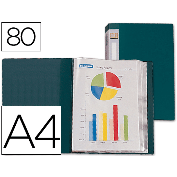 Capa catalogo liderpapel 80 bolsas din a4 verde 1