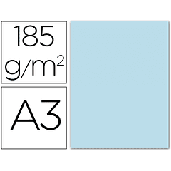 Cartolina guarro din a3 azul ceu 185 gr pack de 50 folhas