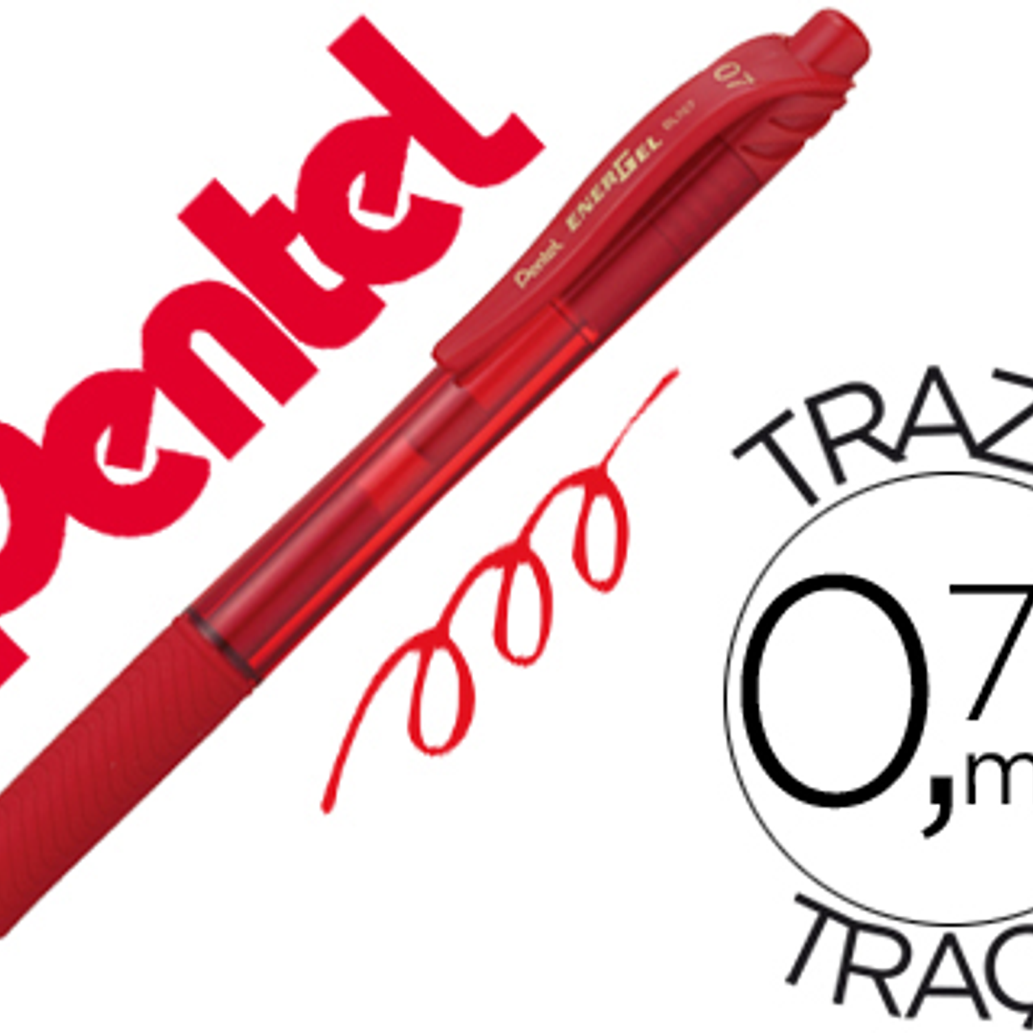 Roller pentel energel bl107 0,7mm vermelho 1