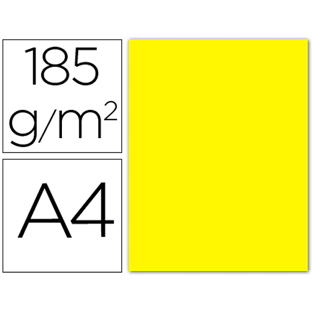 Cartolina guarro din a4 amarelo canario 185 gr pack de 50 folhas 1