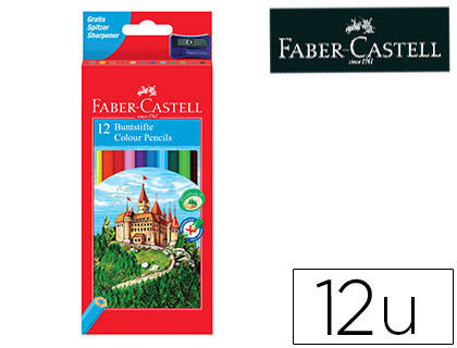 Lapis de cor faber-castell c/ 12 cores hexagonal madeira ...