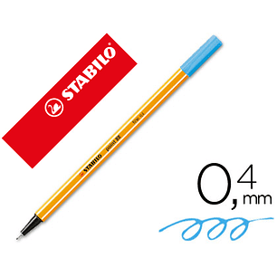 Marcador stabilo ponta de fibra point 88 azul celeste 0,4 mm