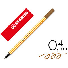 Marcador stabilo ponta de fibra point 88 castanho 0,4 mm