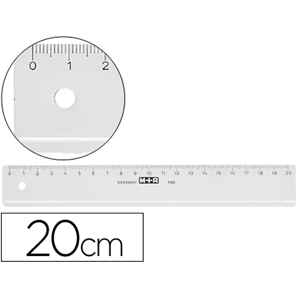 Regua m+r 20 cm plastico transparente 1