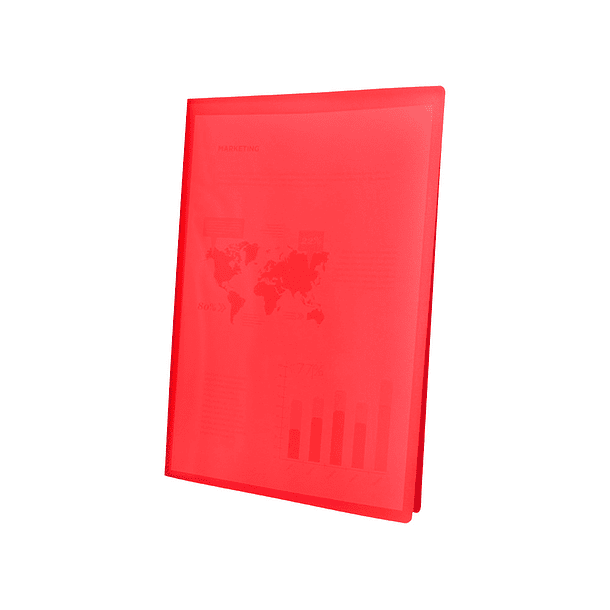 Capa catalogo liderpapel 40 bolsas polipropileno din a4 traslucida vermelho frosty 2