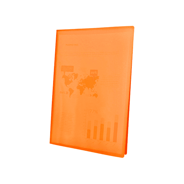 Capa catalogo liderpapel 40 bolsas polipropileno din a4 traslucida laranja frosty 5