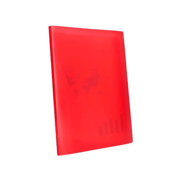 Capa catalogo liderpapel 60 bolsas polipropileno din a4 traslucida vermelho frosty 5