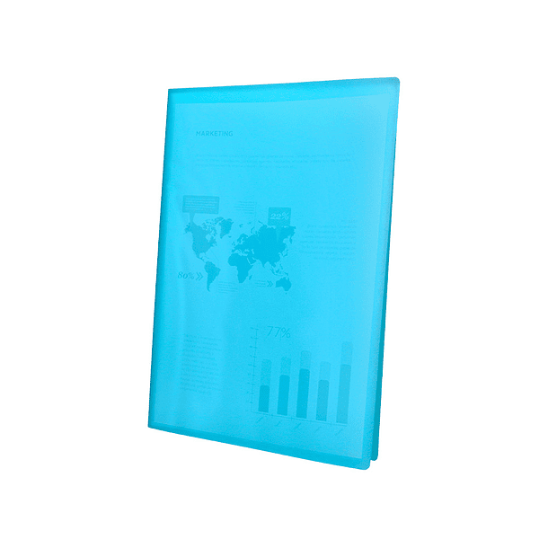 Capa catalogo liderpapel 60 bolsas polipropileno din a4 traslucida azul frosty 1