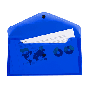 Bolsa porta documentos liderpapel com mola formato 26x14 cm cor azul