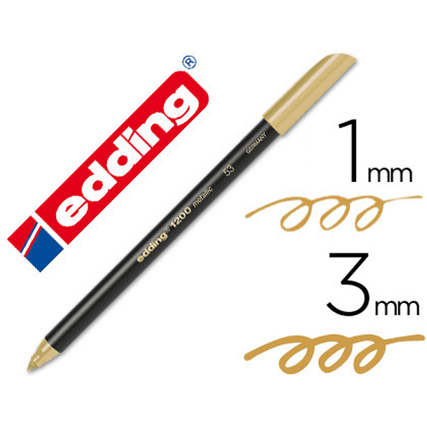 Marcador edding 1200 ponta de fibra redonda traco 1-3 mm n.53 ouro 1